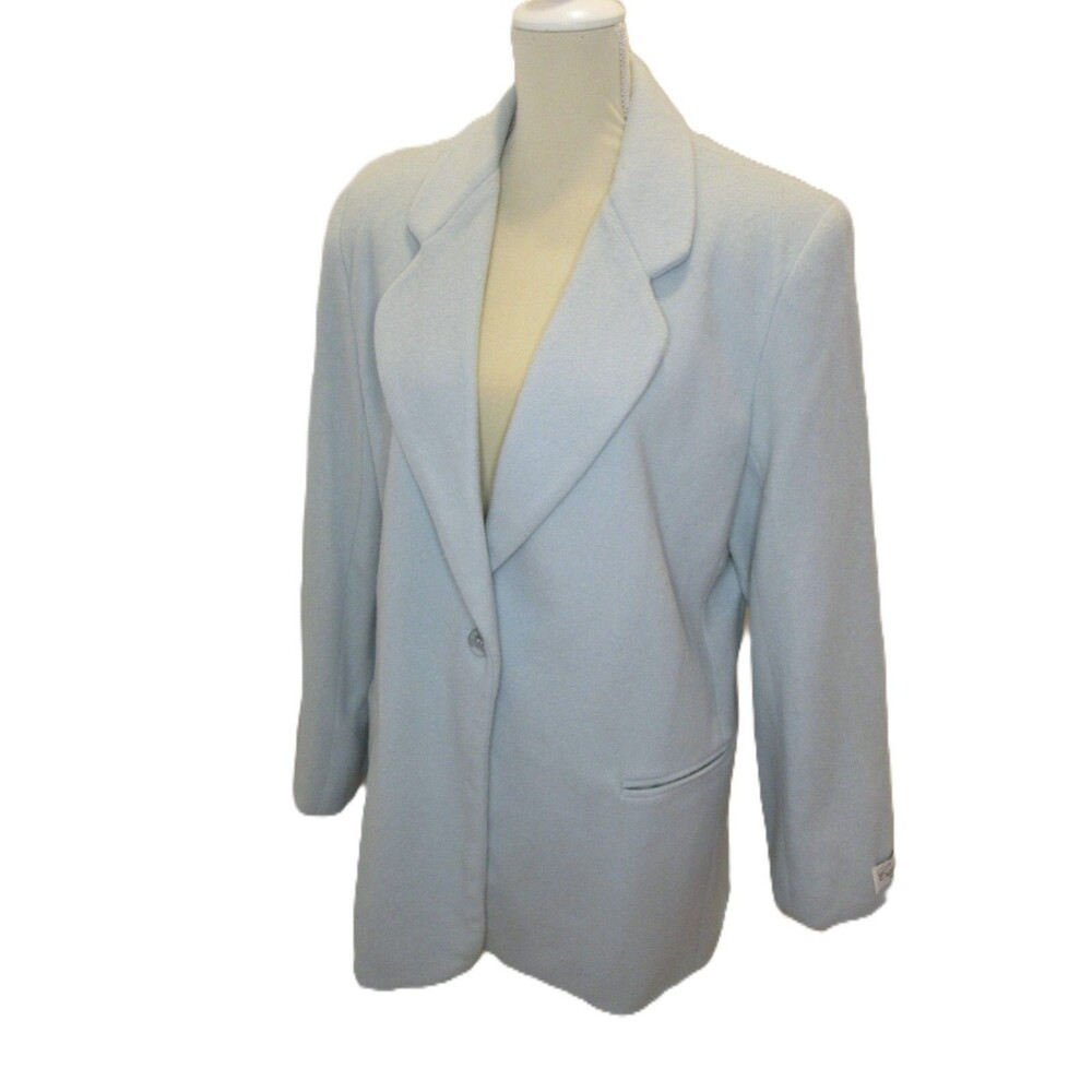 Wool Blend Light Mint Green Pea Coat Womens 16 VTG Samantha Taylor Retro Chic - Picture 5 of 16